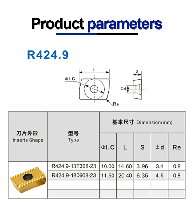 R424.9-13T308-23 R424.9-180608-23 Deep Hole Drilling Inserts