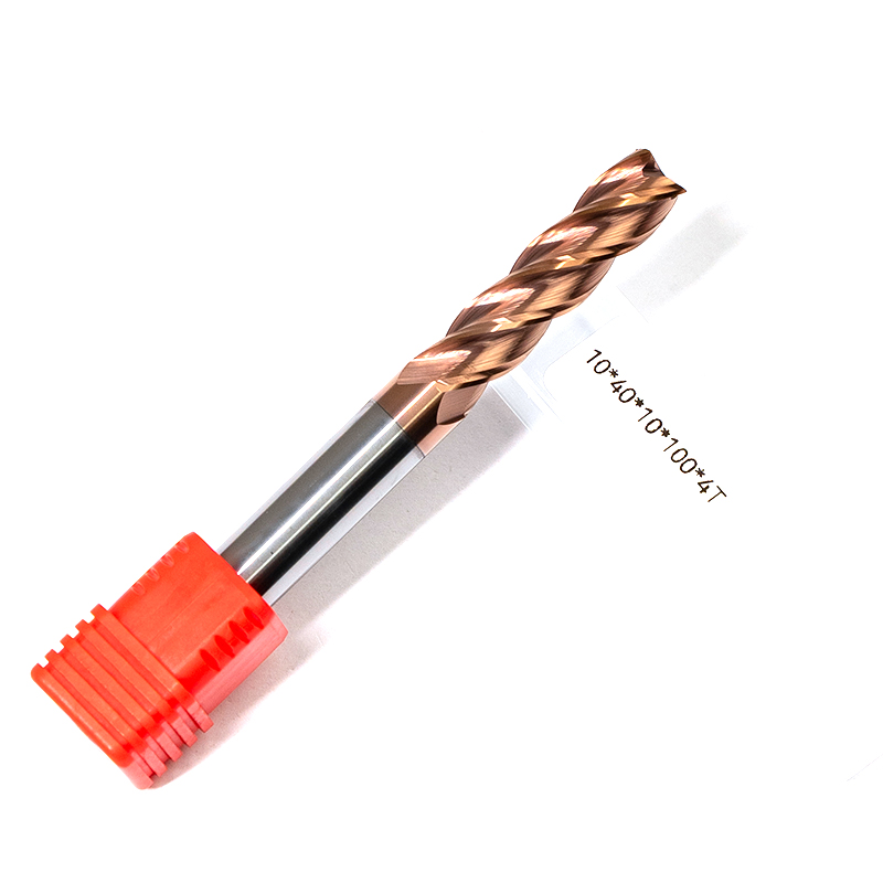 10mm 4 Flute HRC55 Solid Carbide End Mill | 40mm Long Flute 100mm Extended Flat Square Milling Cutter for Pre-hardened Steel