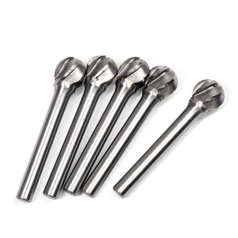 D1210 Alu Cut Tungsten Carbide Rotary Burr | 6mm Shank Ball Shape Spherical Carbide Grinder Bit for Aluminum Cutting