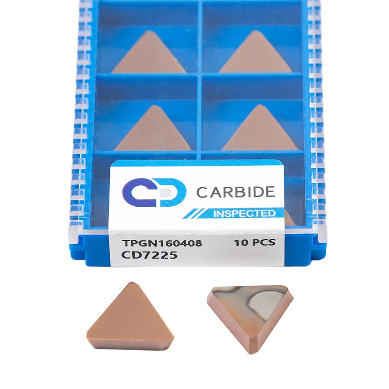 TPGN160408-CD7225 PVD Coated Carbide Milling Insert | 60 Degree Triangle Positive for CNC Lathe Steel/Stainless Steel Parts